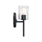 Designers Fountain Haven 7 in. 1-Light Matte Black Wall Sconce Light with Clear Rippled Glass Shade for Bathrooms D309M-WS-MB - alternate 7